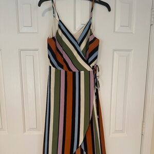 NWOT Blu Pepper Striped Wrap High Low Dress